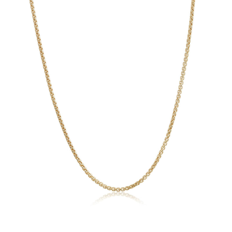 Hollow Round Box Chain 14K, 24" image number 0
