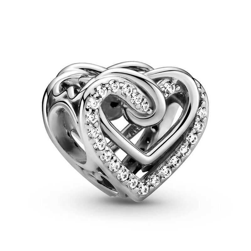 Pandora Sparkling Entwined Hearts Charm image number 1