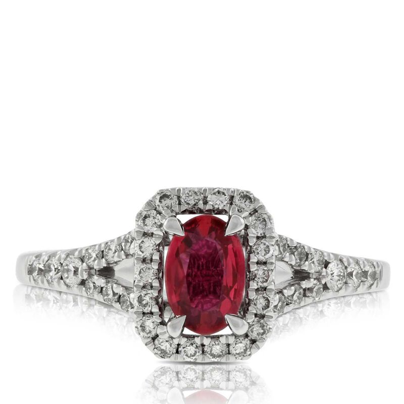 Ruby & Diamond Ring 14K image number 1