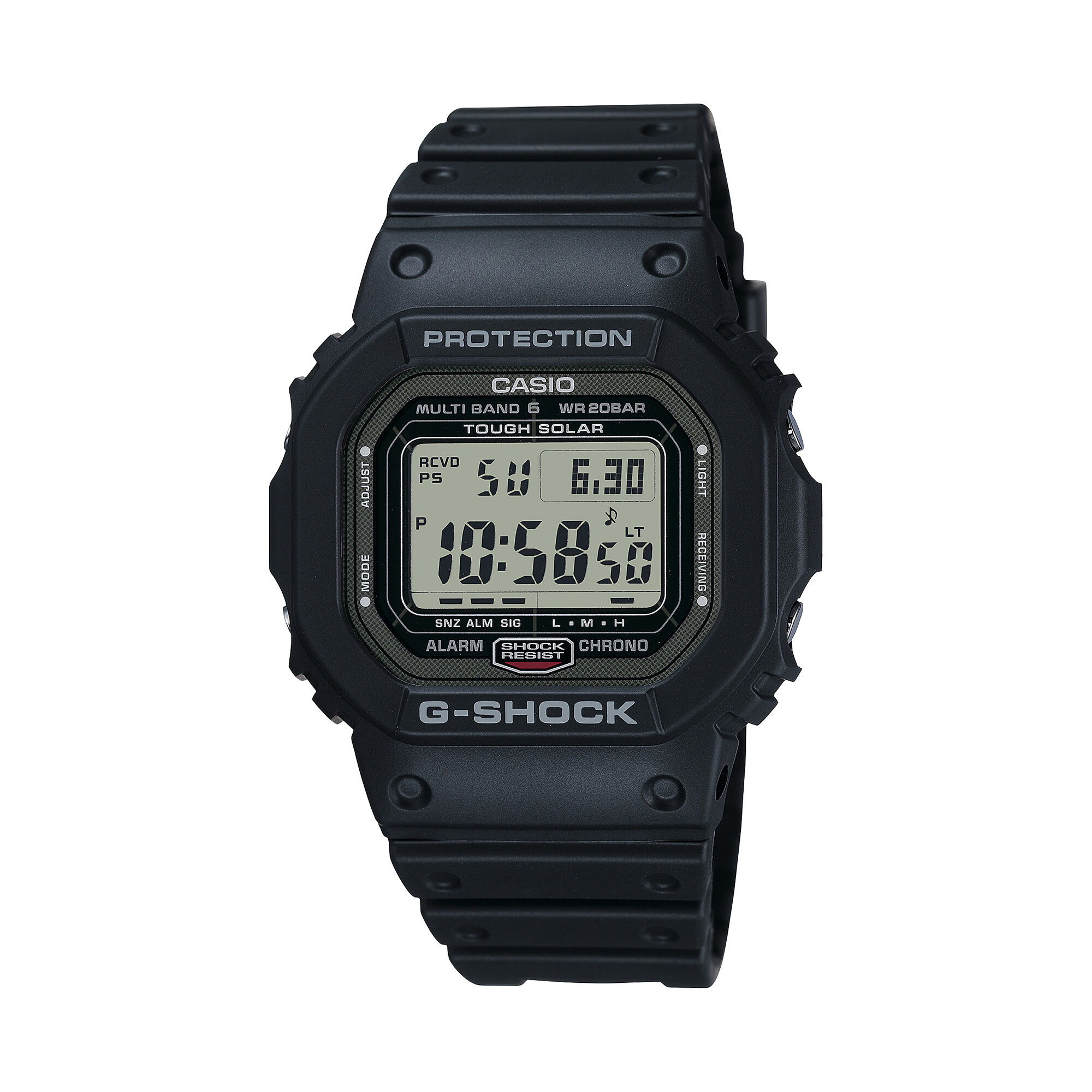 G-Shock 5600 Series Digital Gray Dial Watch, 48.9mm x 42.8mm