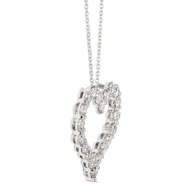 Heart-Shaped Diamond Pendant Necklace in 14K White Gold