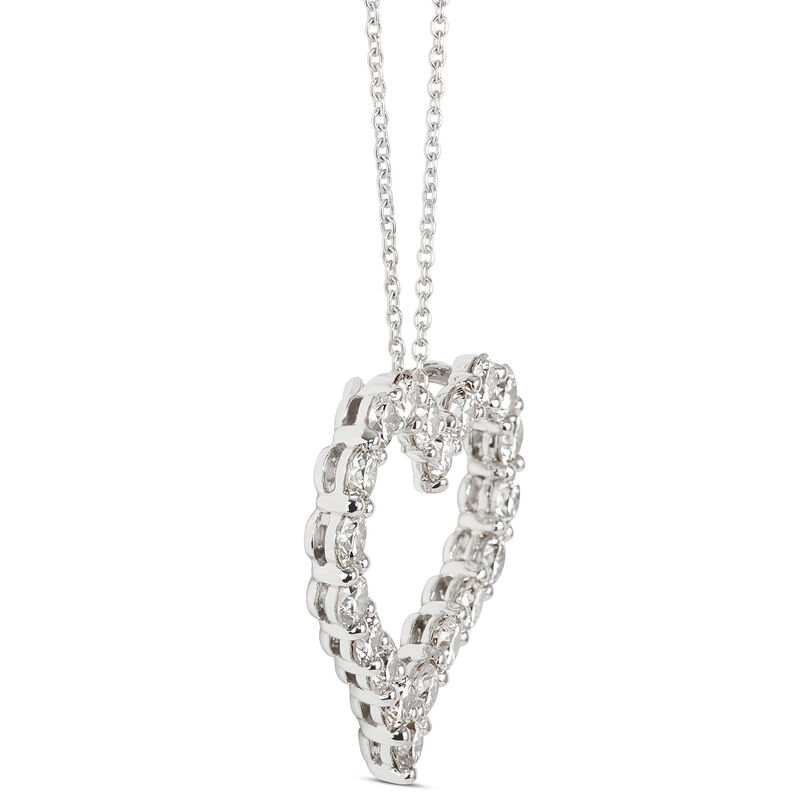 Heart-Shaped Diamond Pendant Necklace in 14K White Gold image number 1
