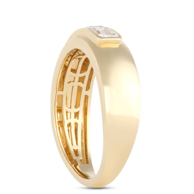 Emerald Cut Diamond Ring, 1 &frac12; Carat Total Weight, 14K Yellow Gold