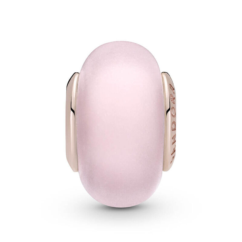 Pandora Matte Pink Murano Glass Charm image number 1