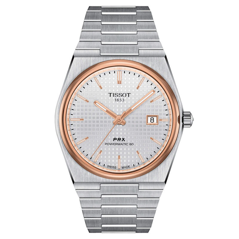 Tissot PRX Powermatic 80 Rose PVD Silver Dial Watch, 40mm image number 1