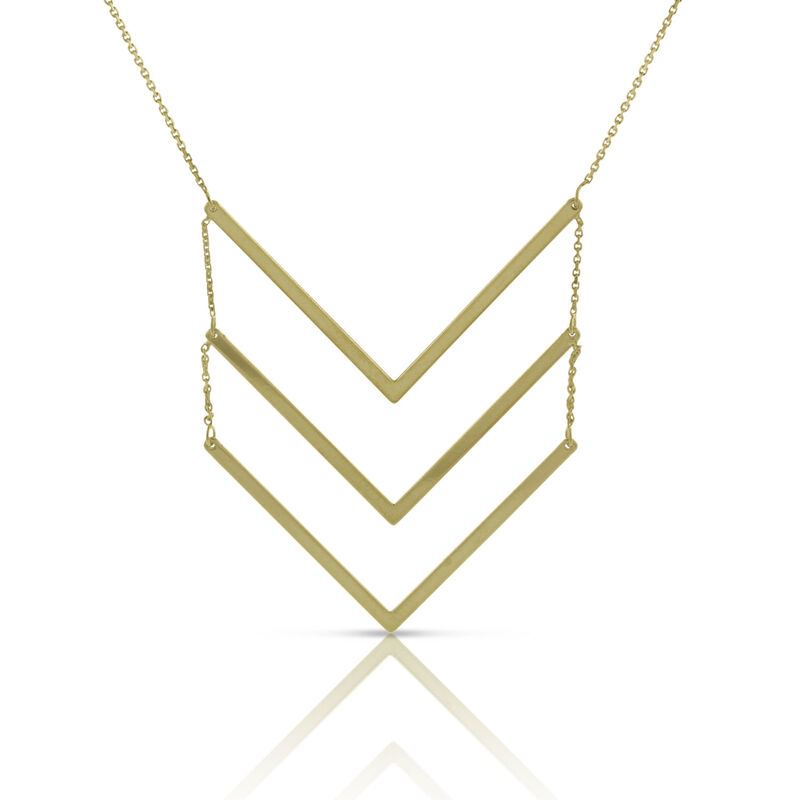 Tiered Chevron Necklace 14K image number 1
