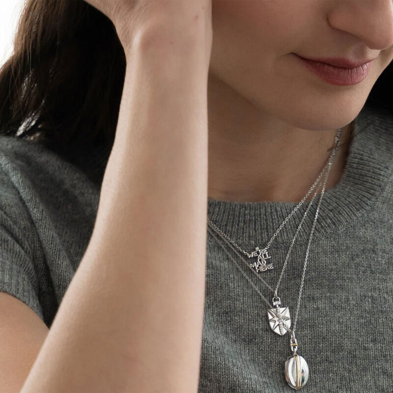 Monica Rich Kosann Mini "Fearless" Sterling Silver Necklace with White Sapphires in Sterling Silver image number 2
