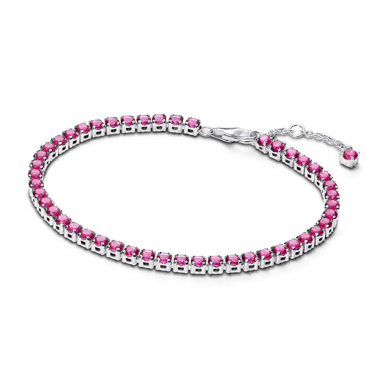 Pandora Sparkling Pink Tennis Bracelet image number 0