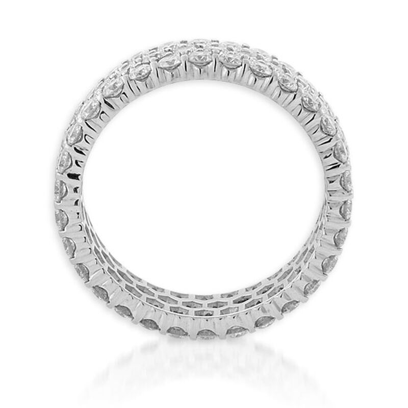 Three Row Diamond Eternity Ring in Platinum, Size 7 image number 5