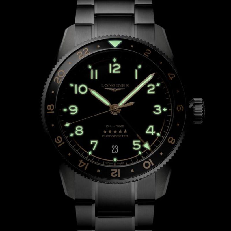 Longines Spirit Zulu Time Black Dial Watch, 39mm image number 5