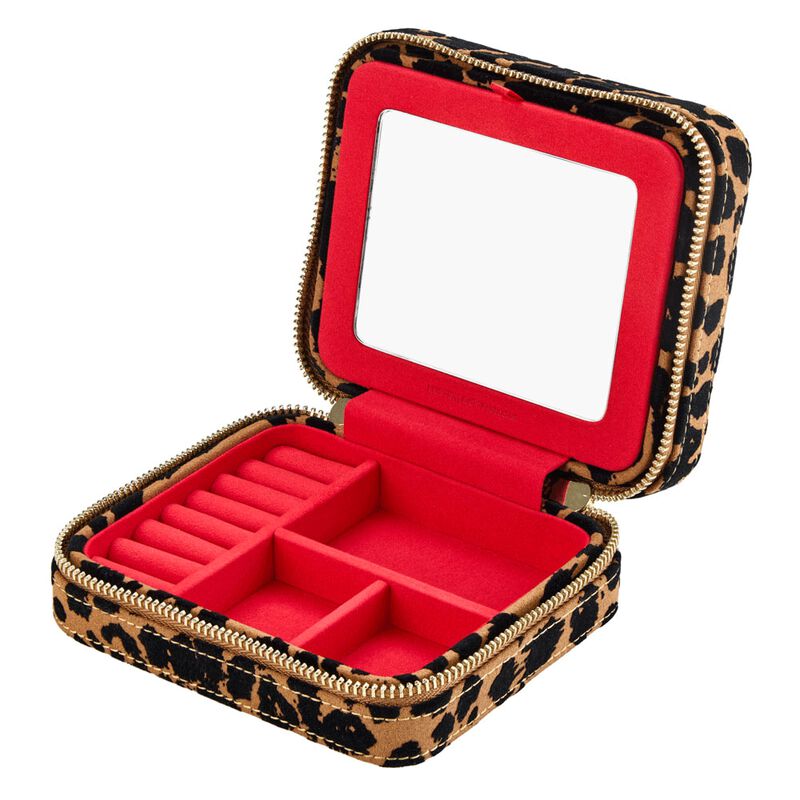 WOLF Savanna Leopard Print Jewelry Zip Case image number 0