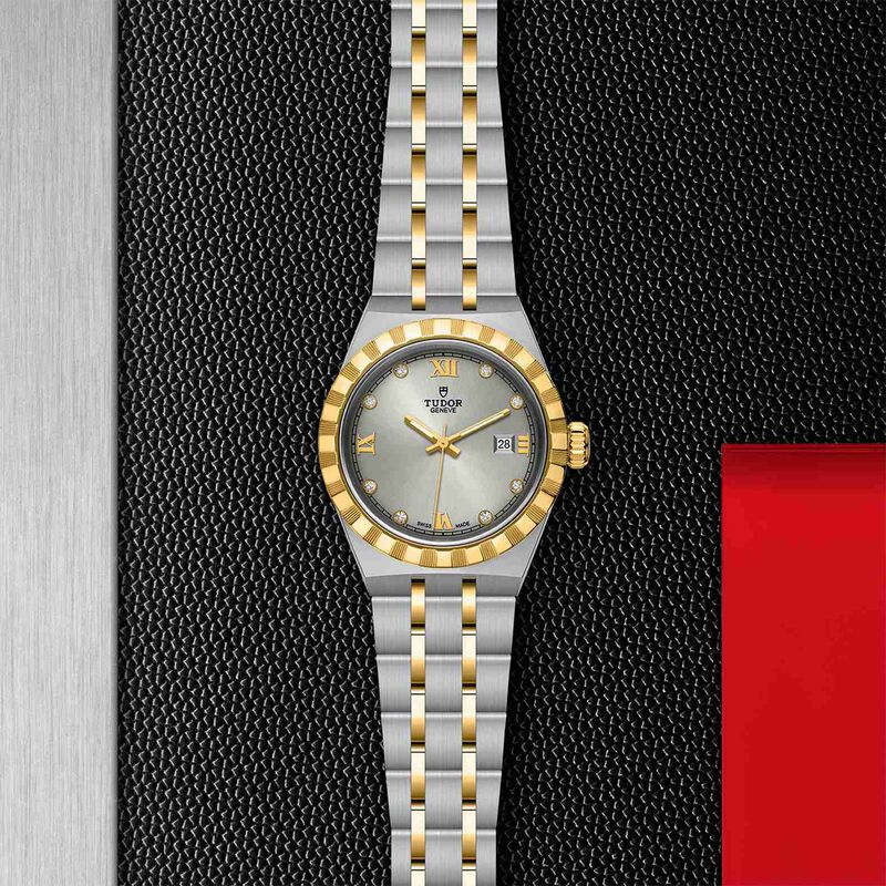 TUDOR Royal Watch Steel Case Silver Dial Steel and Gold Bracelet, 28mm image number 4
