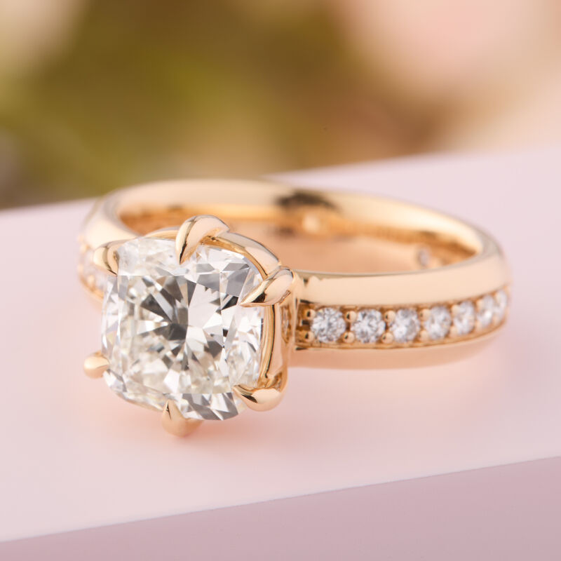 Bella Ponte Round Diamond Engagement Ring, 18k Yellow Gold image number 2