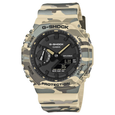G-Shock Analog Digital 2100 Series Black Dial Watch, 45.4mm