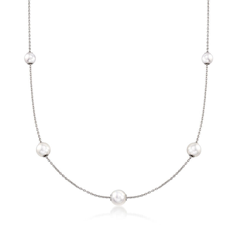 Mikimoto Akoya Cultured Pearl Stations Necklace 18K image number 2