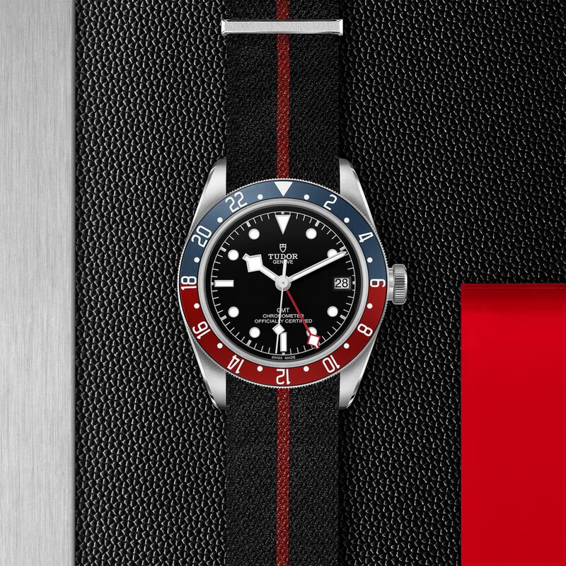 TUDOR Black Bay GMT Watch, Steel Case Black Dial Fabric Strap, 41mm image number 2
