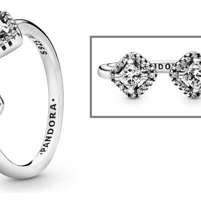 Pandora Square Sparkle Open CZ Ring