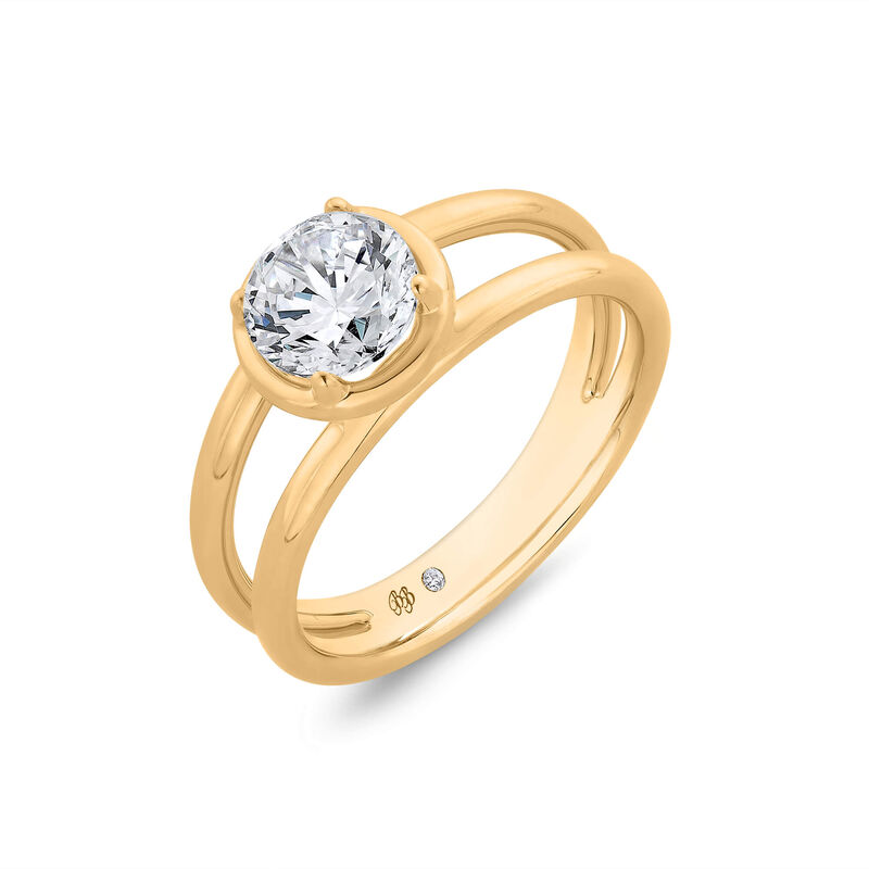 Bella Ponte Split Shank Engagement Ring Setting, 14K Yellow Gold image number 0