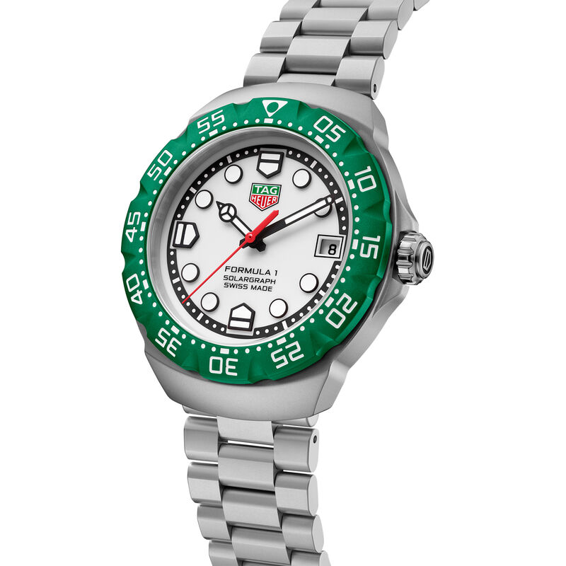 TAG Heuer Formula 1 Solargraph White Dial Watch, 38mm image number 1