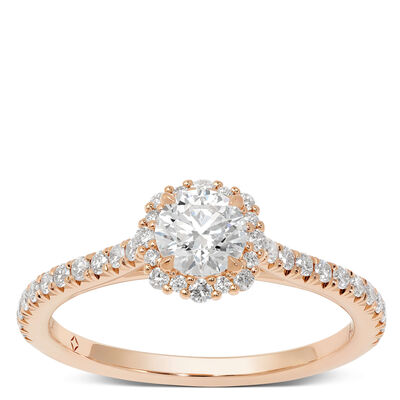 De Beers Forevermark Floral Halo Diamond Engagement Ring 18K