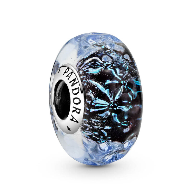 Pandora Wavy Dark Blue Murano Glass Ocean image number 1