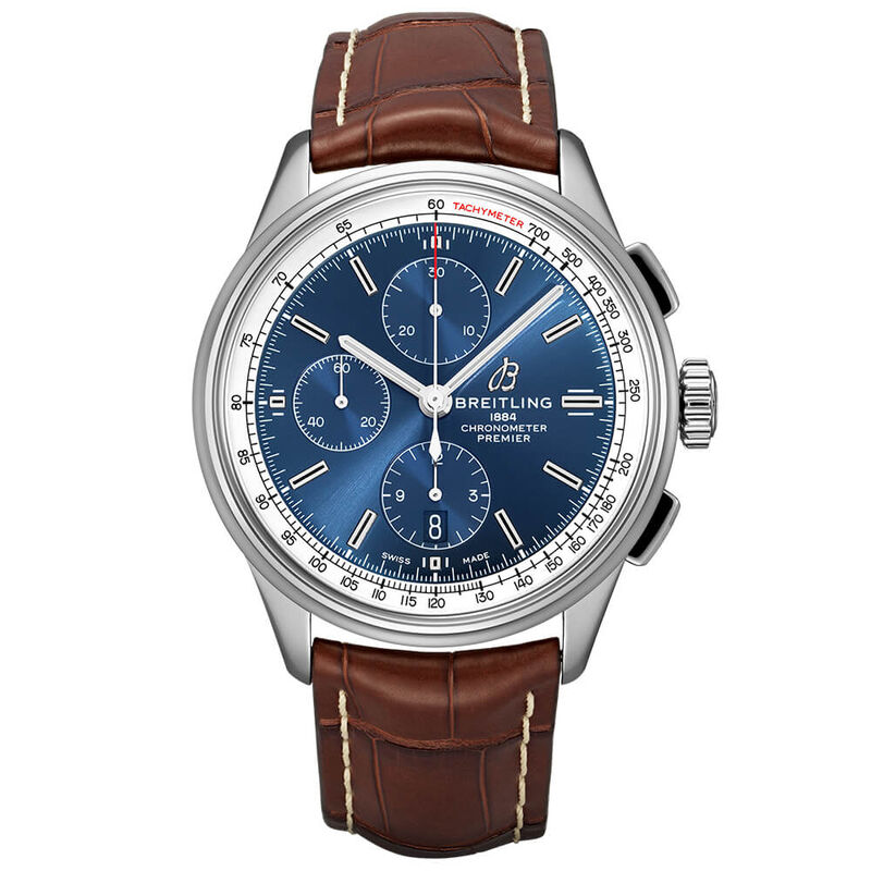Breitling Premier Chronograph 42 Blue Leather Watch, 42mm image number 1