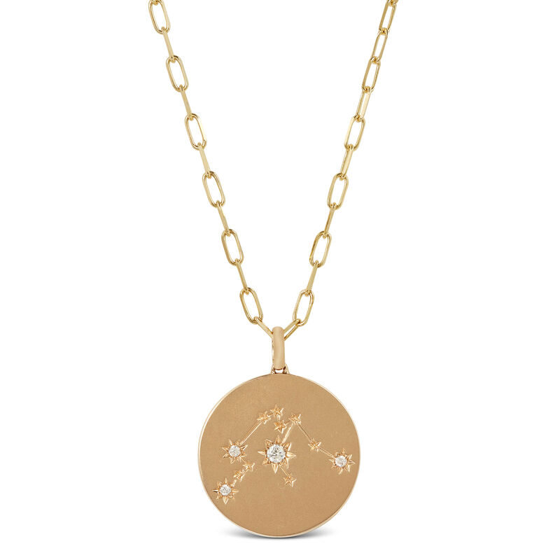 Ikuma Canadian Diamond Aquarius Zodiac Necklace, 14K Yellow Gold image number 0