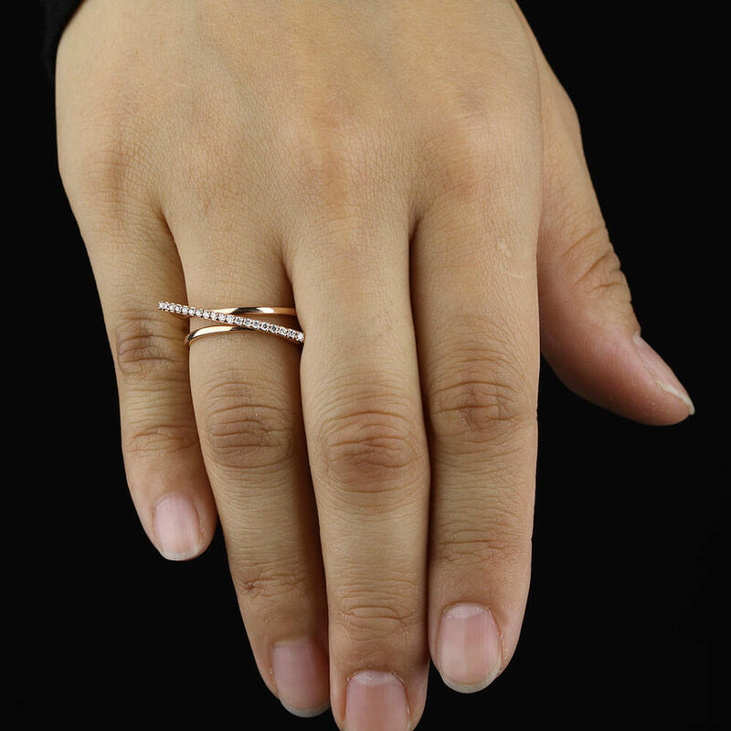 Diamond Overpass Ring 14K image number 1