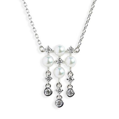 Mikimoto Akoya Cultured Pearl & Diamond Necklace 18K
