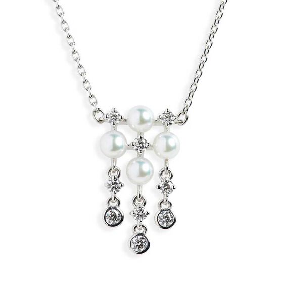 Mikimoto Akoya Cultured Pearl & Diamond Necklace 18K