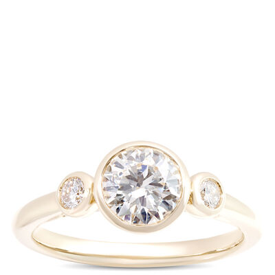 Classic Round Diamond Engagement Ring, 1 &frac12; Carat Total Weight, 14K Yellow Gold