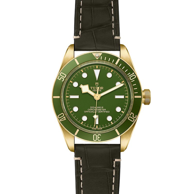 TUDOR Black Bay Fifty- Eight Watch 18k Gold Case Green Dial Alligator Strap, 39mm image number 1