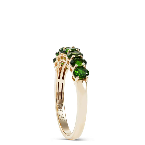7 Oval Chrome Diopside Ring, 14K Yellow Gold