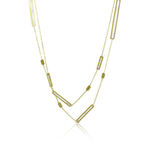 Toscano Mother of Pearl Bar Station Necklace 14K, 32"