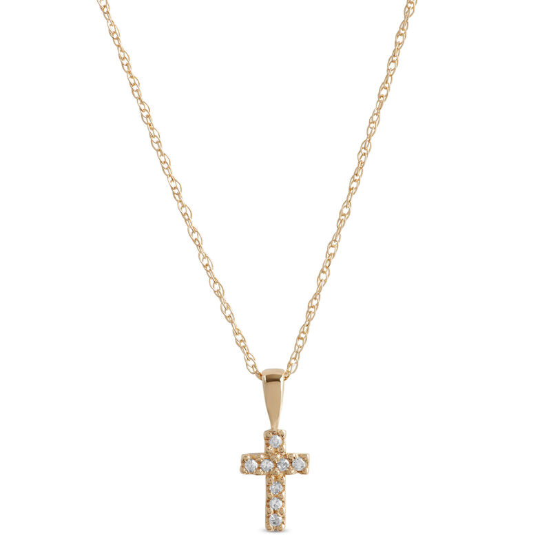 15-Inch Cross Pendant Necklace, 14K Yellow Gold image number 0