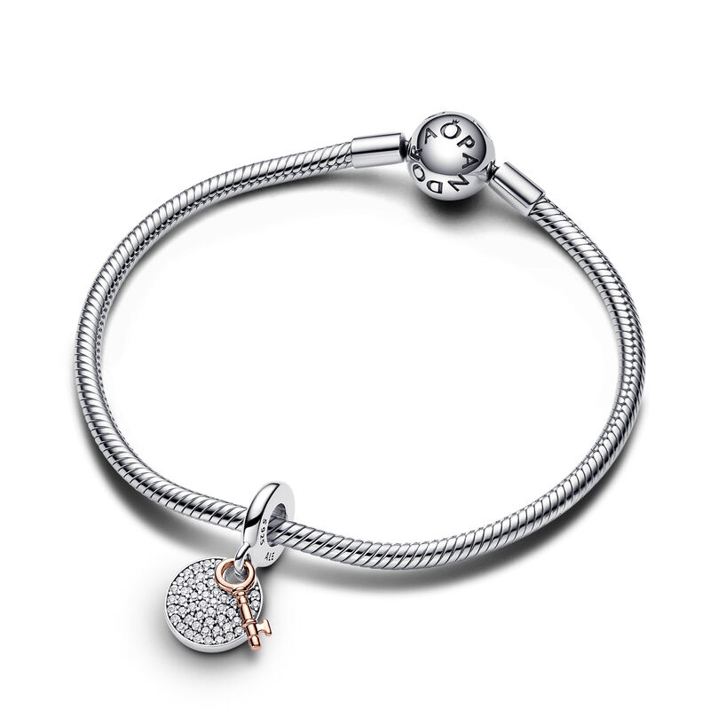 Pandora Two-tone Key to Happiness Double Dangle Charm image number 2