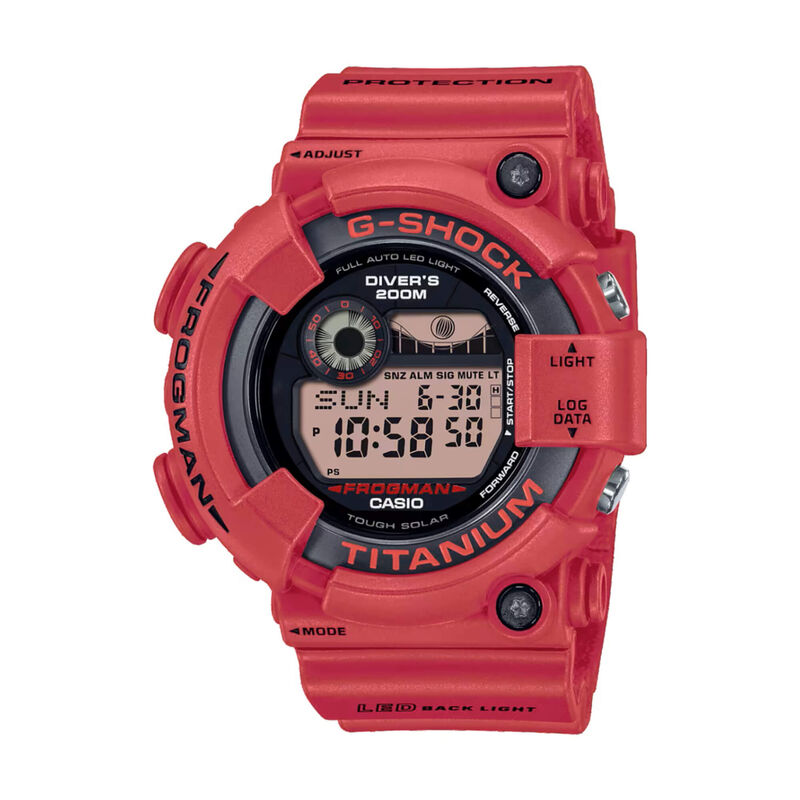 G-Shock Master of G-Sea Frogman Watch Digital Dial Red Resin Strap, 52mm image number 0