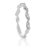 Twisted Diamond Cluster Band 14K