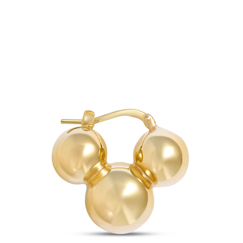 Toscano Triple Ball  Hoops, 14K Yellow Gold image number 1