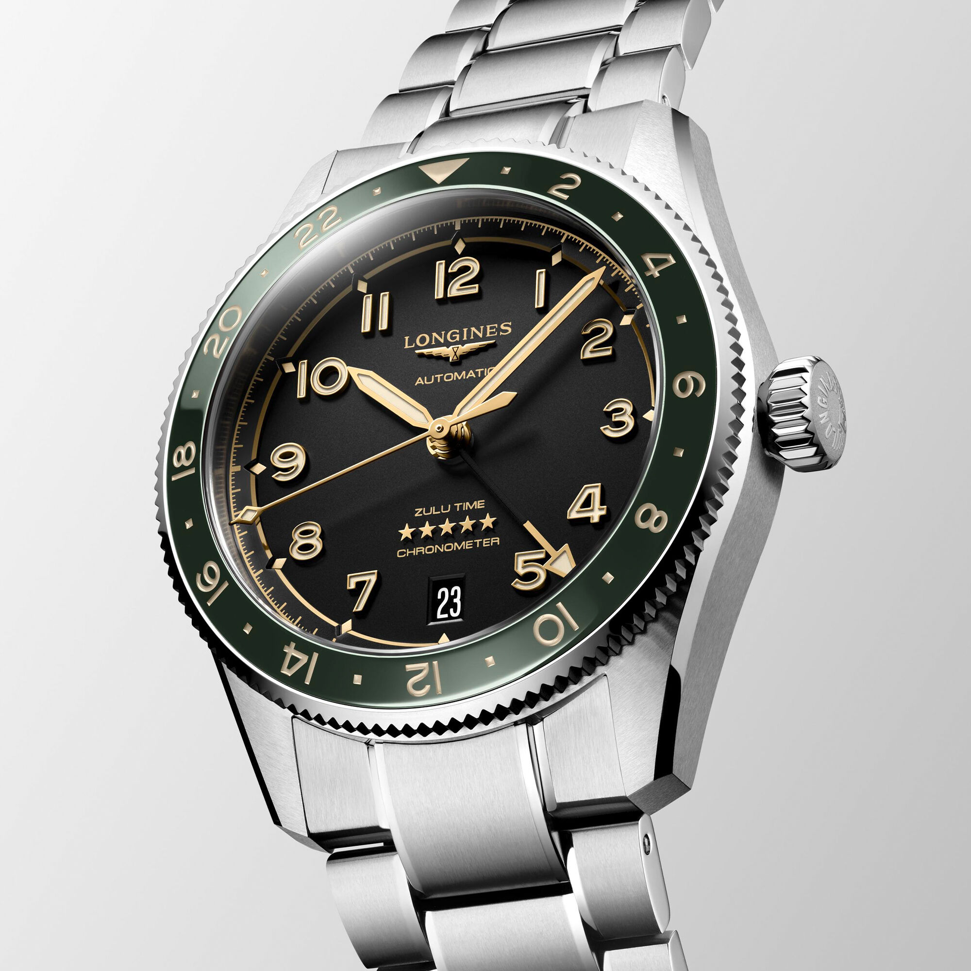 Longines Spirit Zulu Time Watch Anthracite Dial, 39mm L38024636