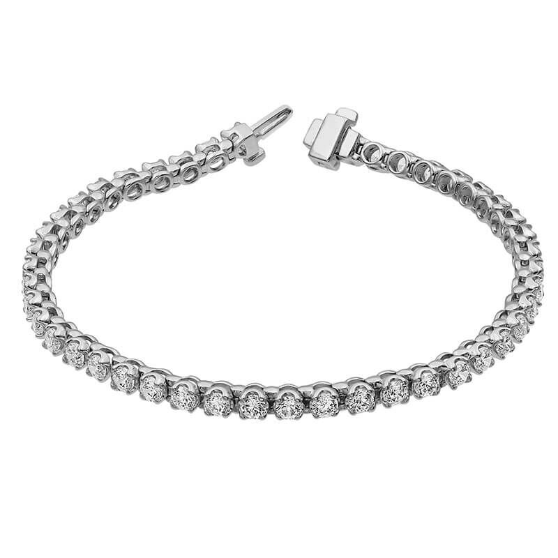 Diamond Buttercup set Diamond Tennis Bracelet, 14K White Gold image number 0