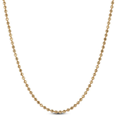Gold Beaded Chain, 14K Yellow Gold 18"