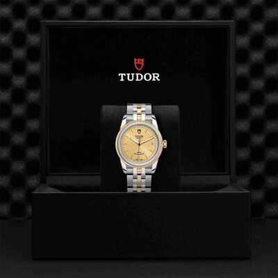 TUDOR Glamour Date Watch Champagne Dial Steel Strap, 36mm