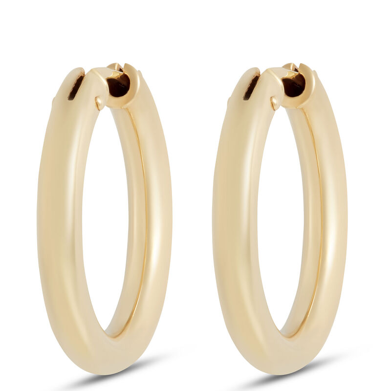 Toscano 27mm Round Hoop Earrings, 14K Yellow Gold image number 0