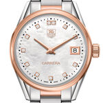 TAG Heuer Carrera Quartz Ladies Mother of Pearl Steel & Rose Gold Watch