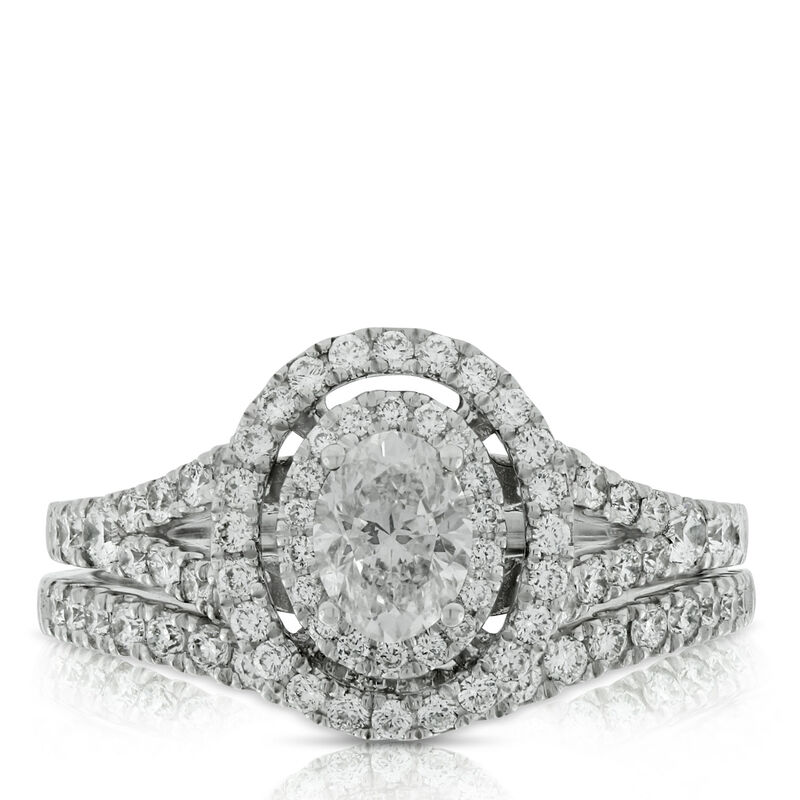 Oval Cut Diamond Bridal Set 14K image number 1
