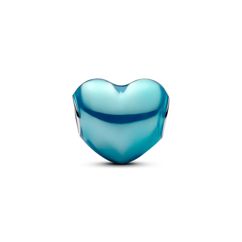 Pandora Metallic Sky-Blue Heart Charm image number 1