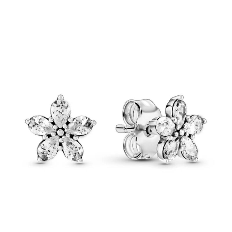 Pandora Sparkling Snowflake CZ Stud Earrings image number 1