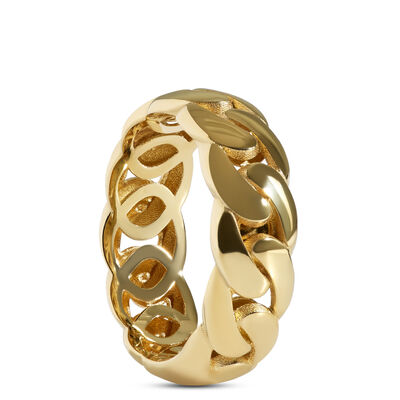 Toscano Cuban Link Ring, 14K Yellow Gold