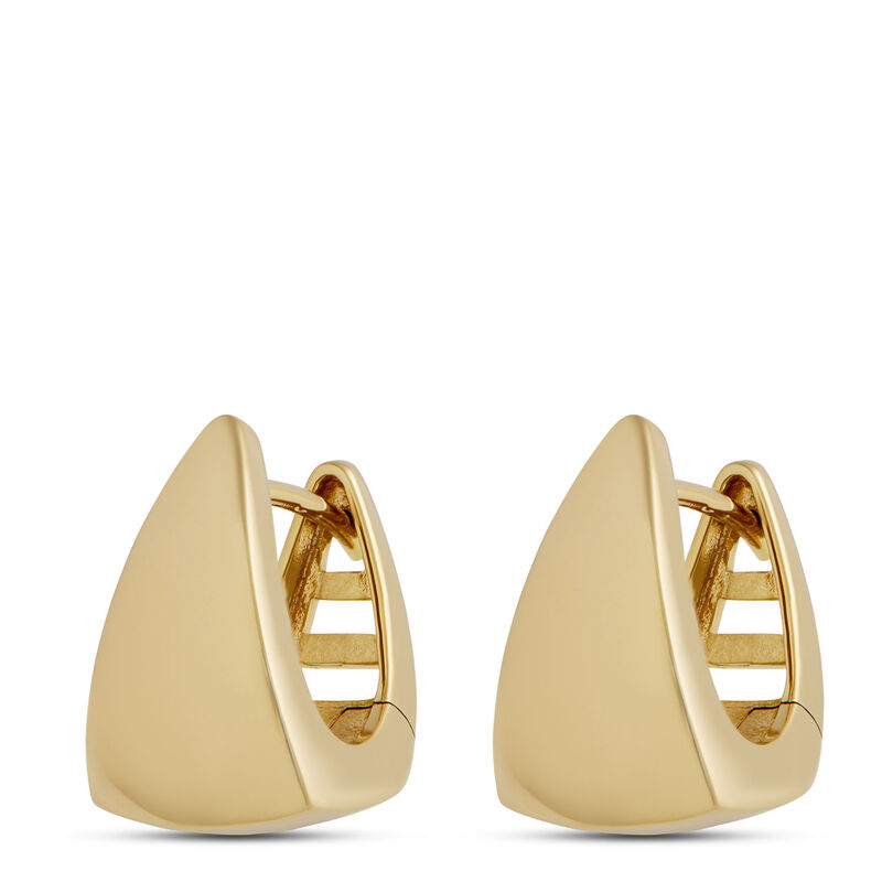 Triangle Huggie Hoop Earrings, 14K Yellow Gold image number 0